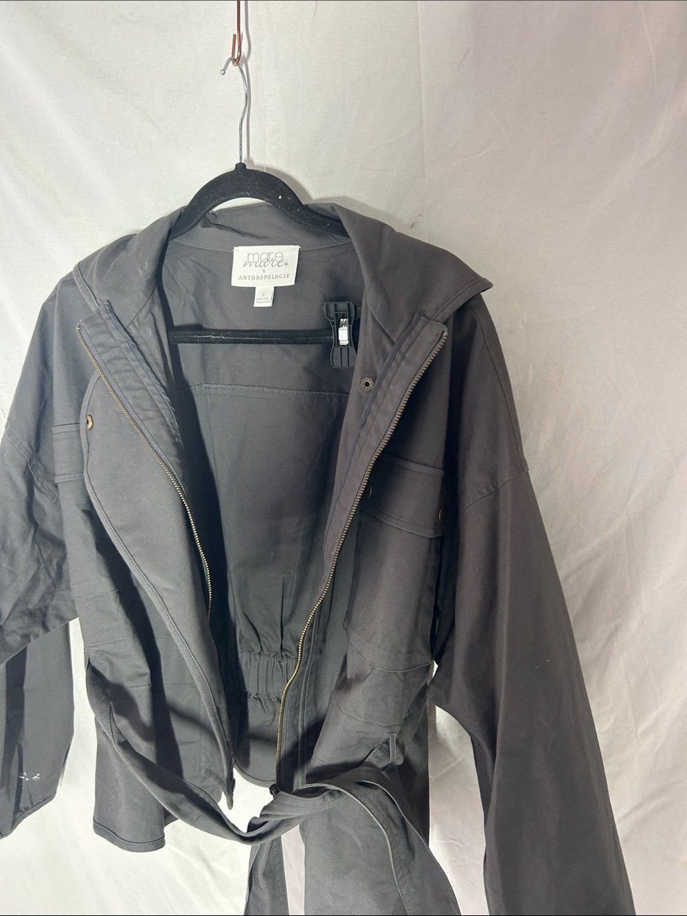 Anthropologie dark gray lightweight utility jacket